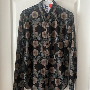 Black Floral button down (semi sheer)